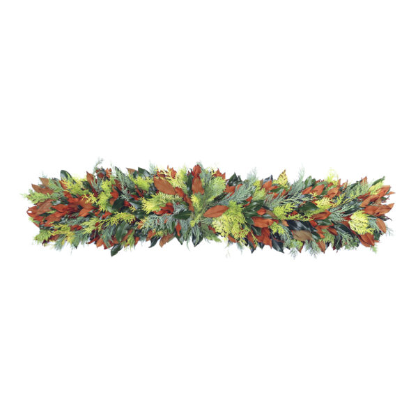 Autumn leaf garland with colorful fall foliage, perfect for seasonal decorations and festive home or.